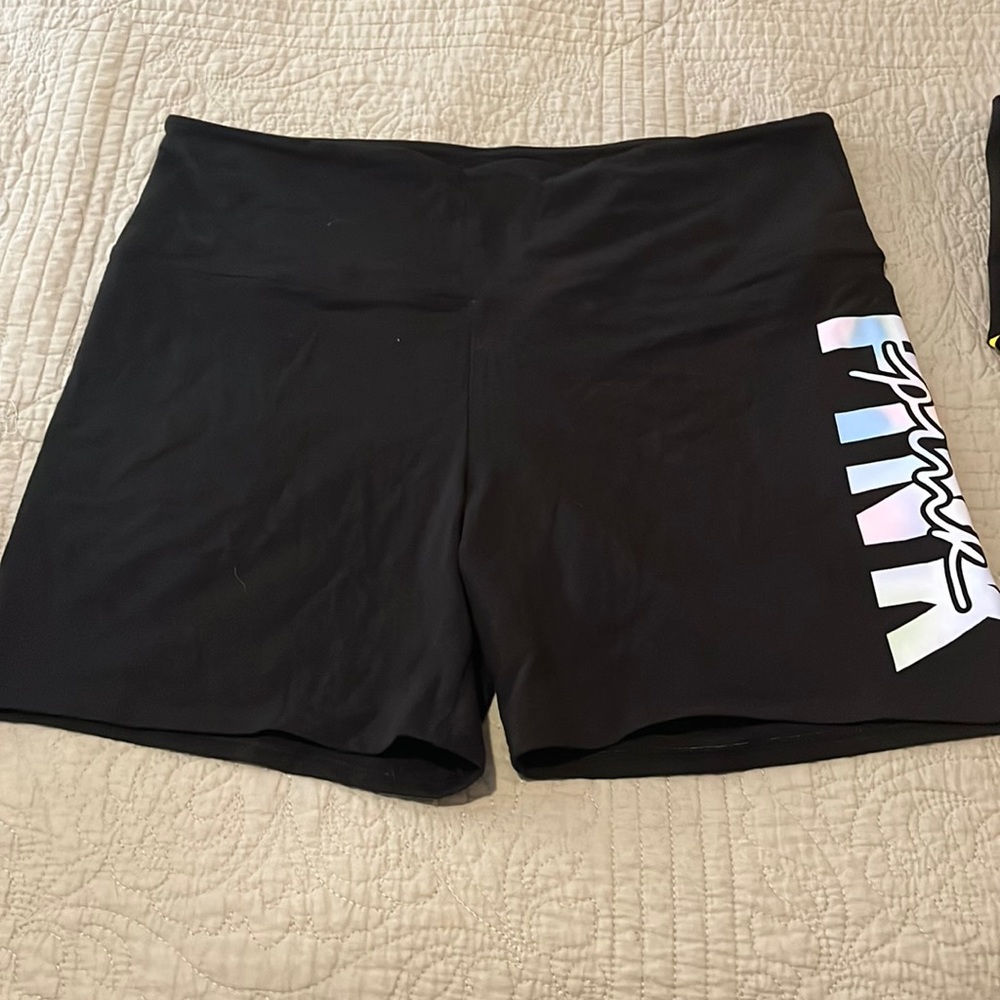 Pink Victoria’s Secret bike shorts